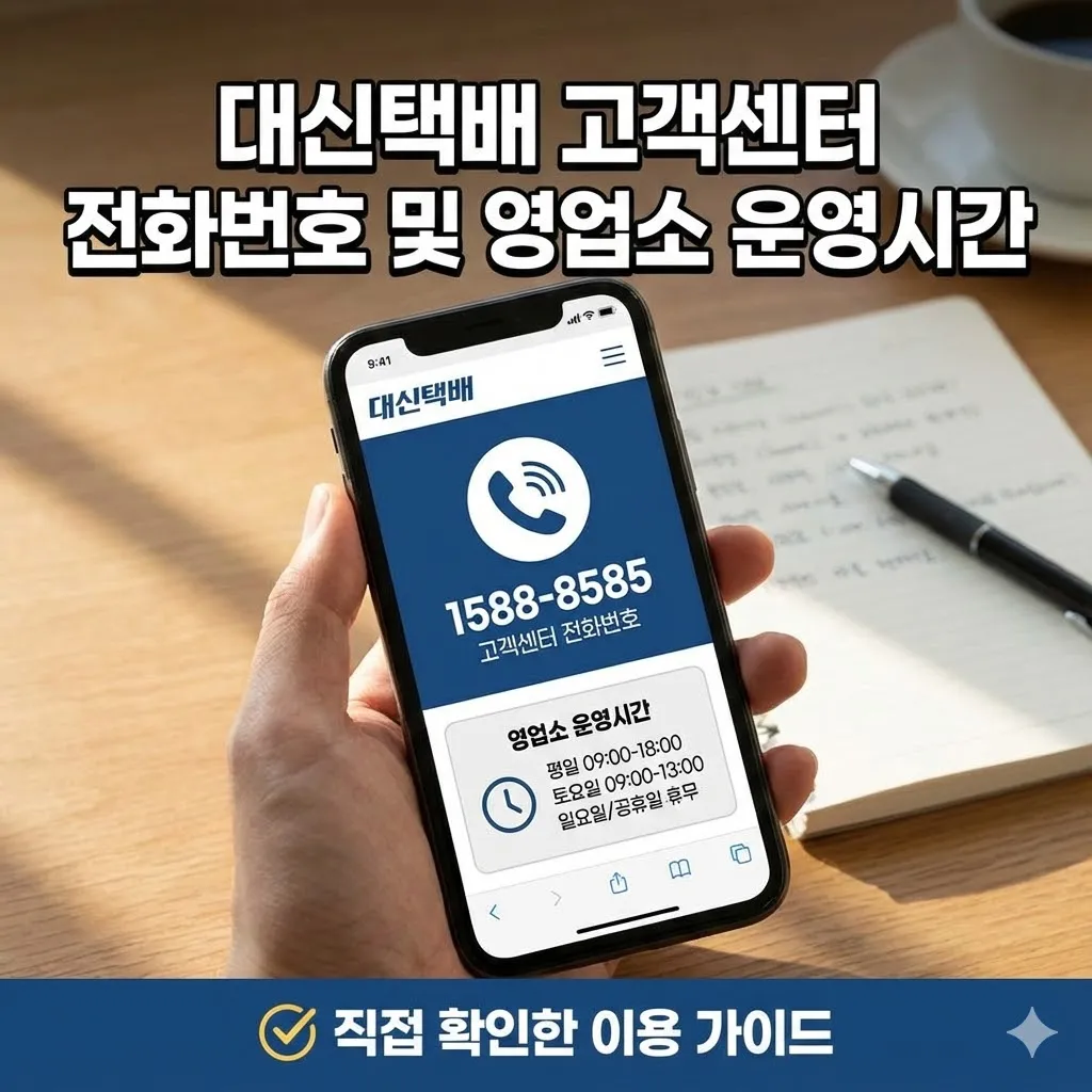 대신택배 고객센터 전화번호 및 영업소 운영시간 직접 확인한 이용 가이드