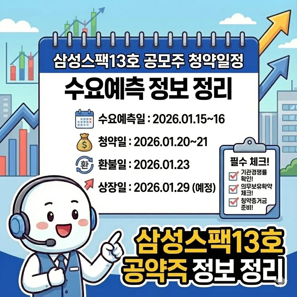 삼성스팩13호 공모주 청약일정 수요예측 정보 정리