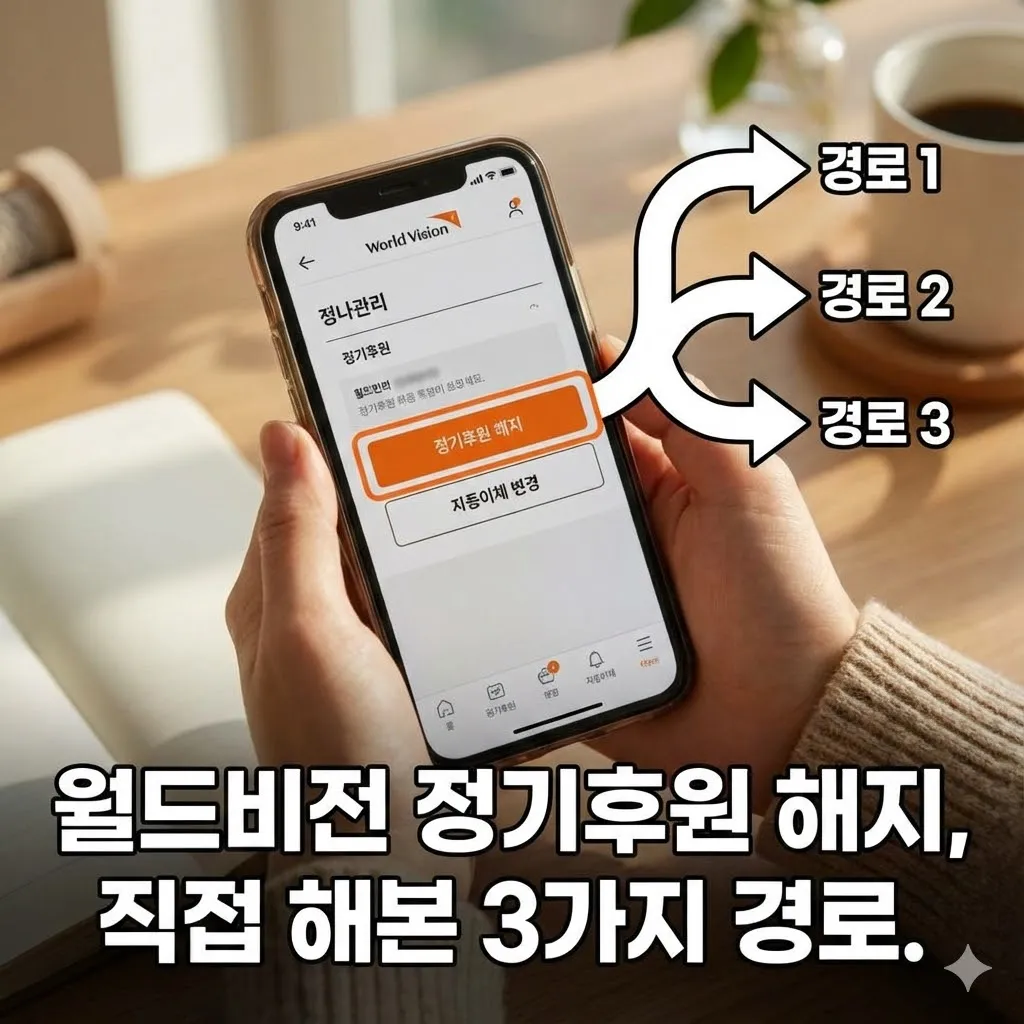 월드비전 정기후원 자동이체 해지 및 중단 취소방법, 직접 해본 3가지 경로