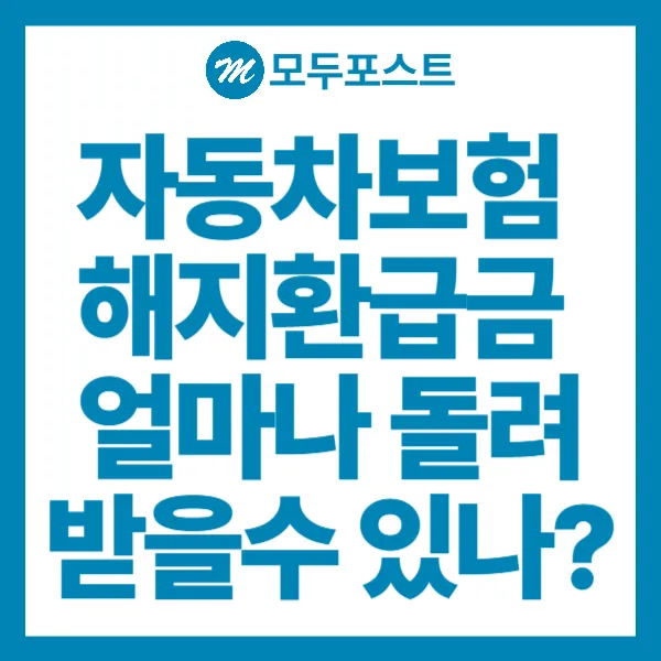 자동차보험 해지환급금 얼마나 돌려 받을수 있는나