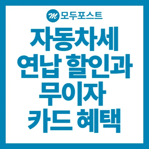 자동차세 연납 할인과 무이자 카드 혜택, 가장 스마트한 절세 전략