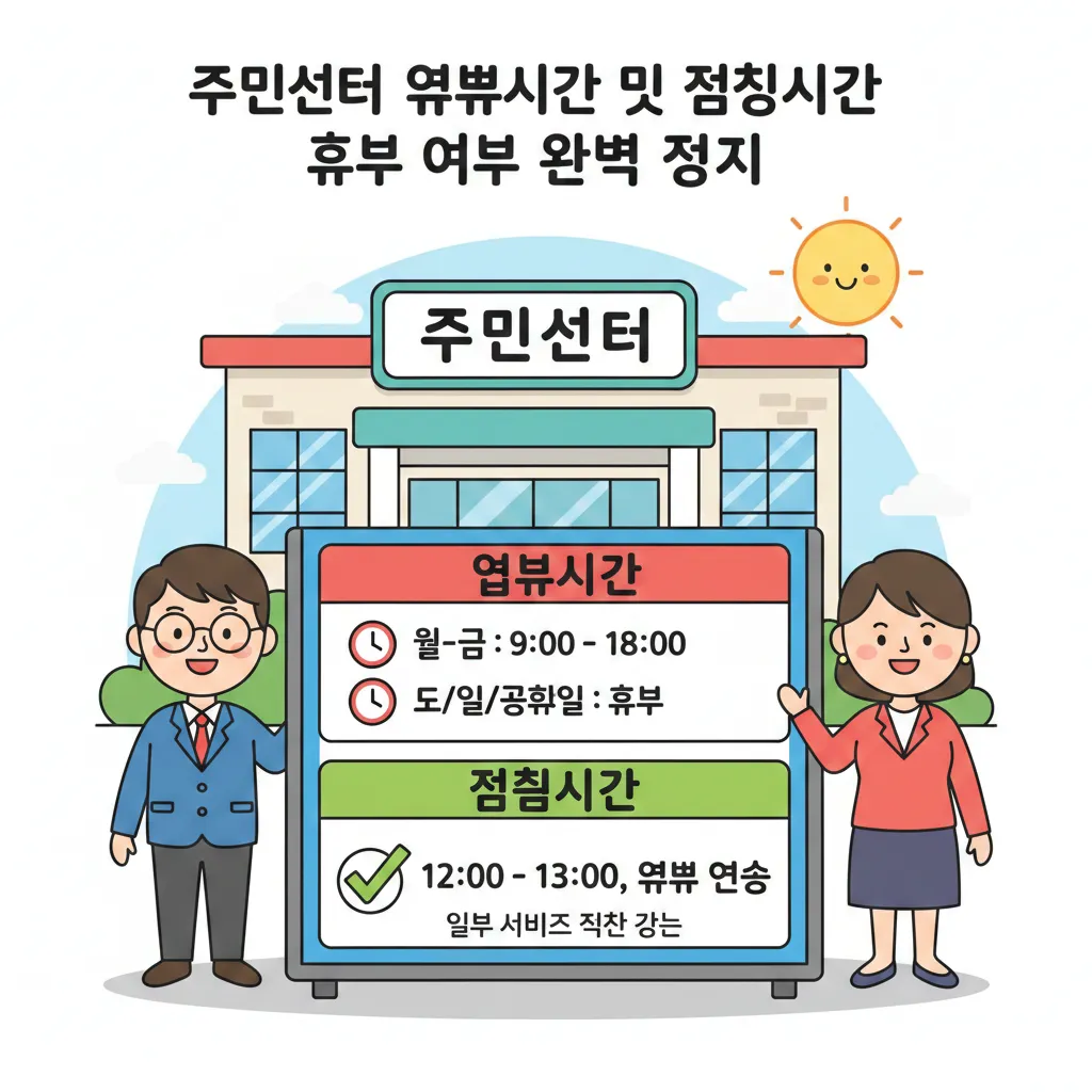 주민센터 업무시간 및 점심시간 휴무 여부 완벽 정리