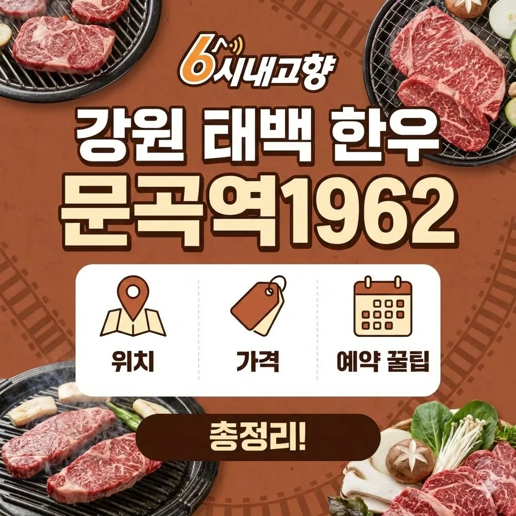 6시내고향 강원 태백 한우 문곡역1962 위치부터 가격, 예약 꿀팁까지 총정리