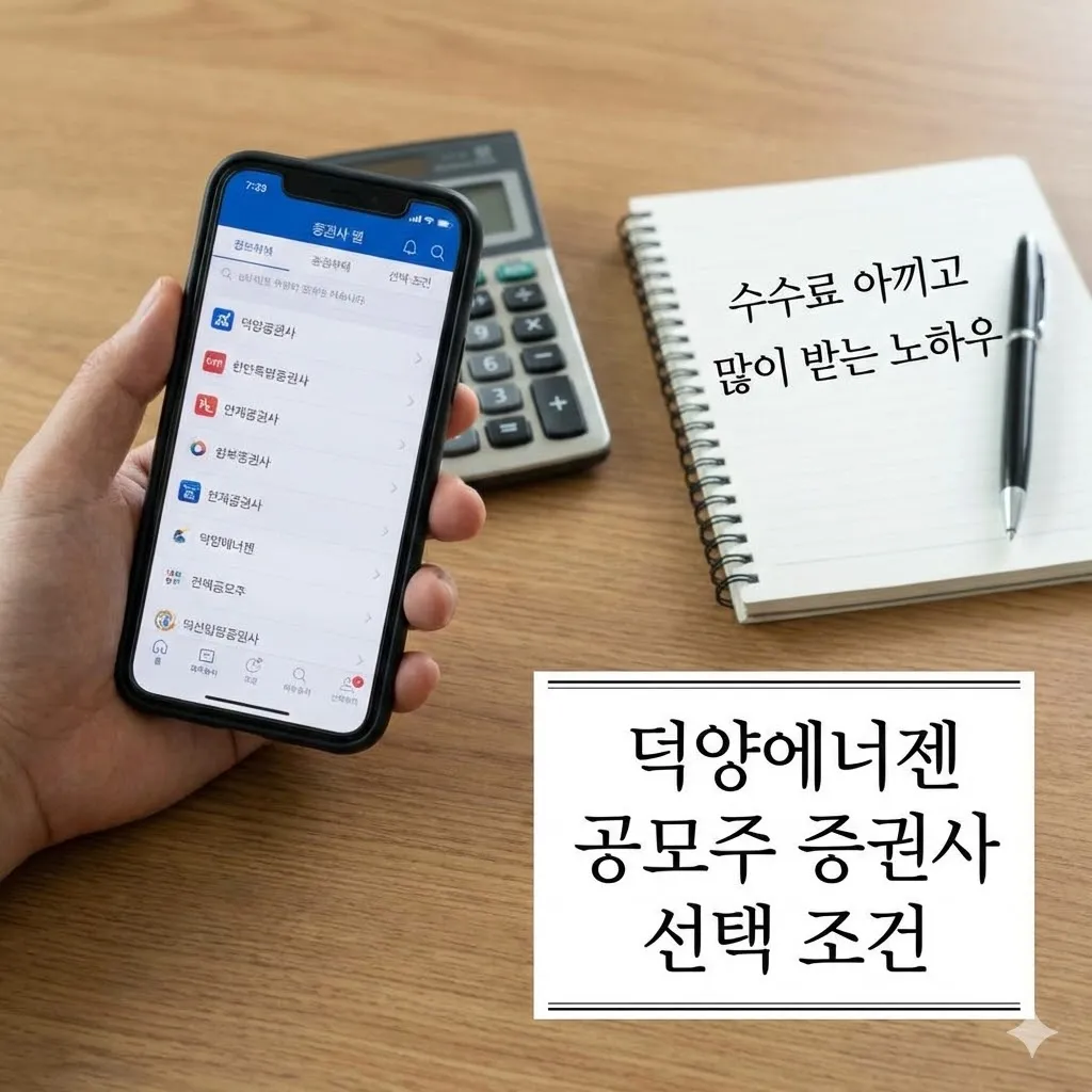 덕양에너젠 공모주 증권사 선택 조건, 수수료 아끼고 많이 받는 노하우