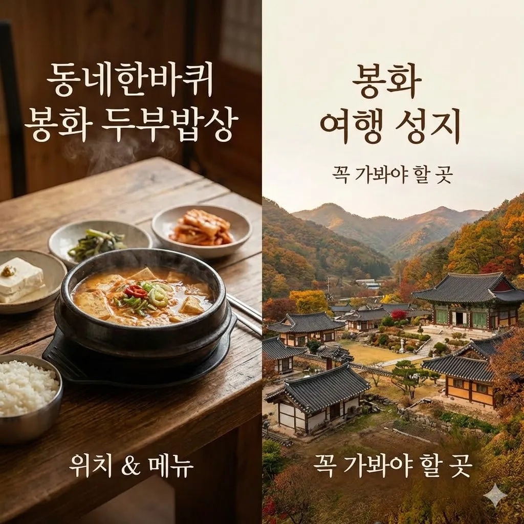 동네한바퀴 봉화 두부밥상 위치와 메뉴, 봉화 여행에서 꼭 가봐야 할 성지