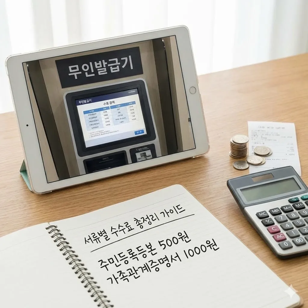무인발급기 비용 정리 및 서류별 수수료 총정리 가이드
