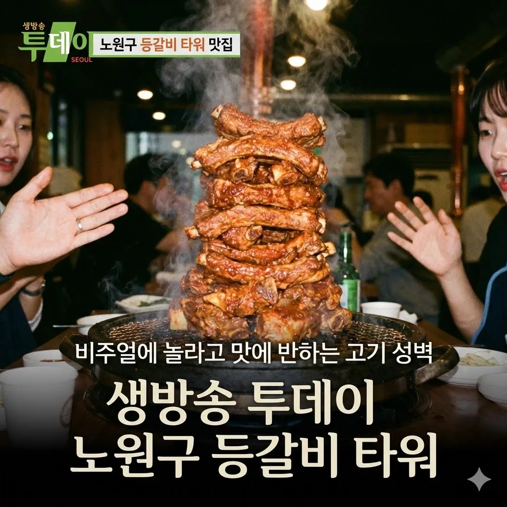 생방송 투데이 노원구 등갈비 타워 맛집, 비주얼에 놀라고 맛에 반하는 고기 성벽,‘대식가’