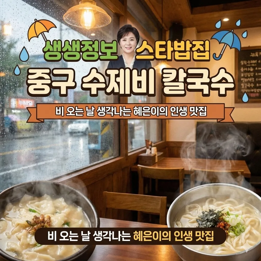 생생정보 스타밥집 혜은이 중구 수제비 칼국수 비 오는 날 생각나는 혜은이의 인생 맛집