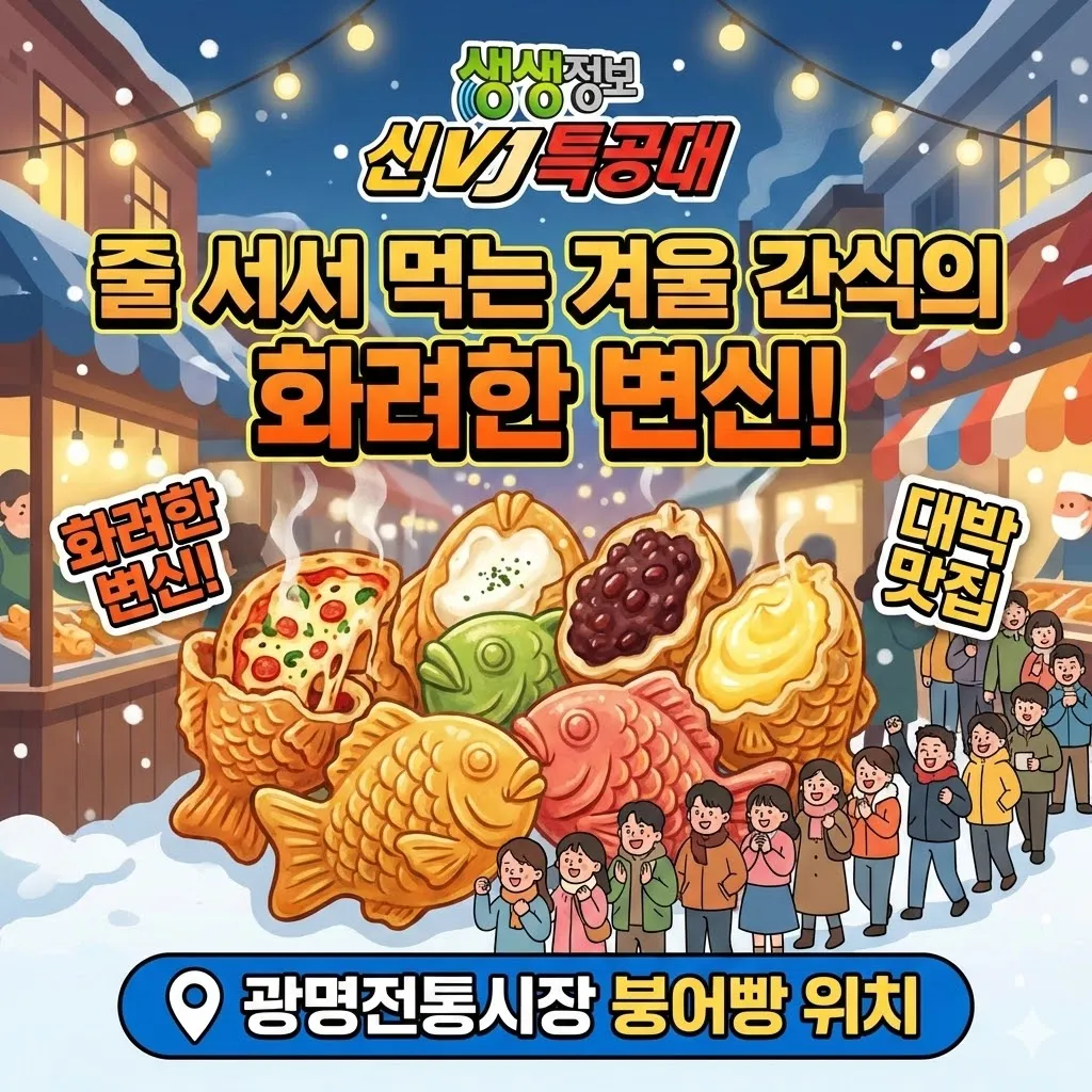 생생정보 신vj특공대 붕어빵, 줄 서서 먹는 겨울 간식의 화려한 변신, 광명전통시장 위치