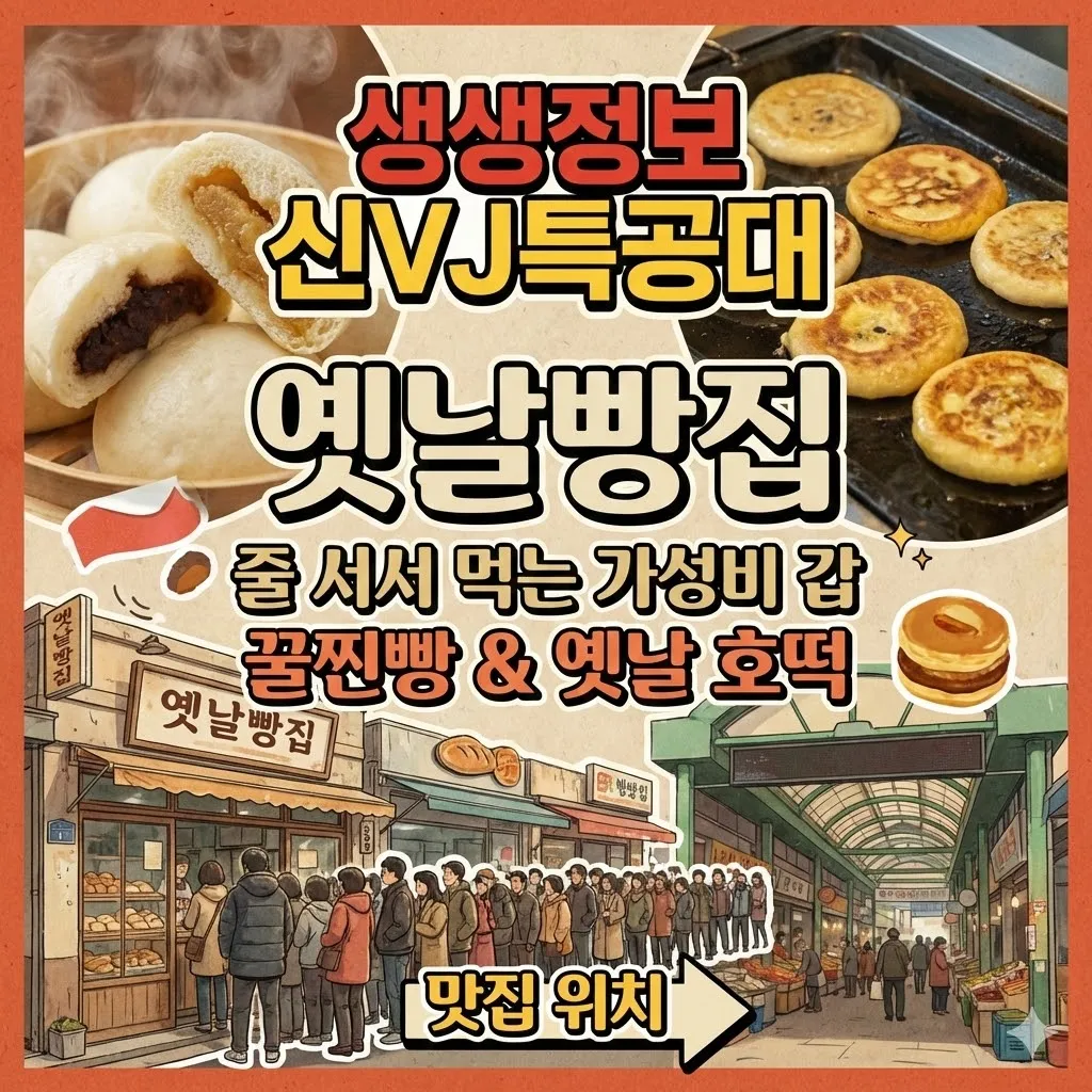 생생정보 옛날빵집, 줄 서서 먹는 가성비 갑 꿀찐빵, 옛날 호떡 맛집 위치(신 vj 특공대)