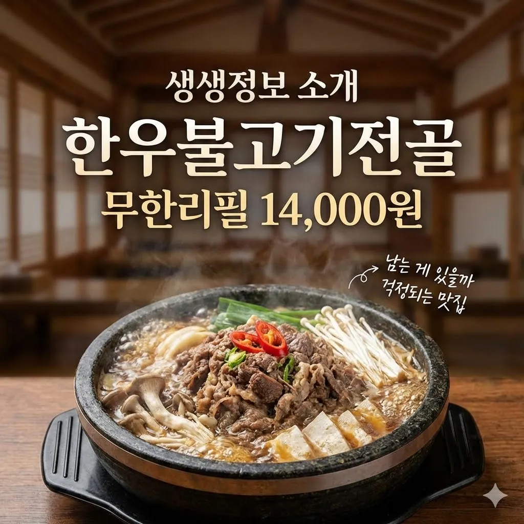 생생정보 한우불고기전골 무한 리필 14000원, 남는 게 있을까 걱정되는 맛집