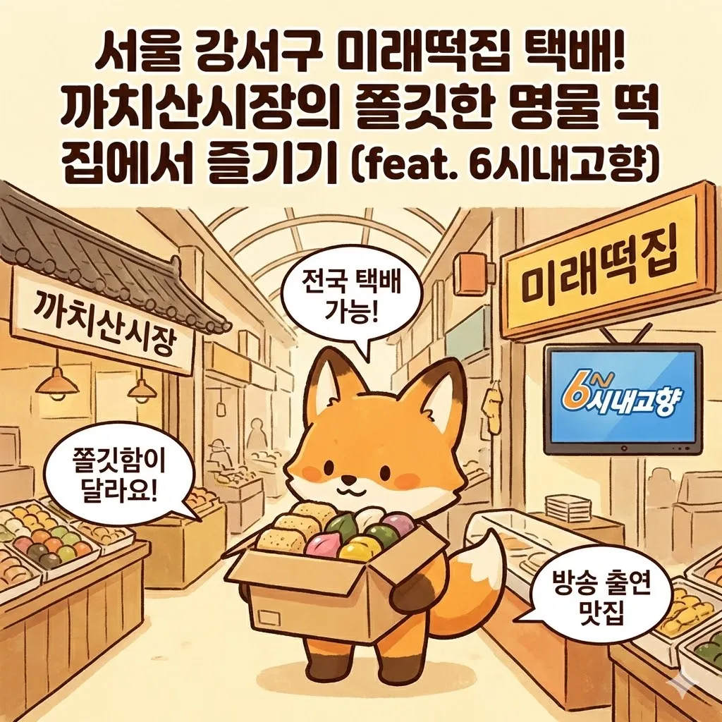 서울 강서구 미래떡집 택배, 까치산시장의 쫄깃한 명물 떡 집에서 먹기, 6시내고향 맛집 소개