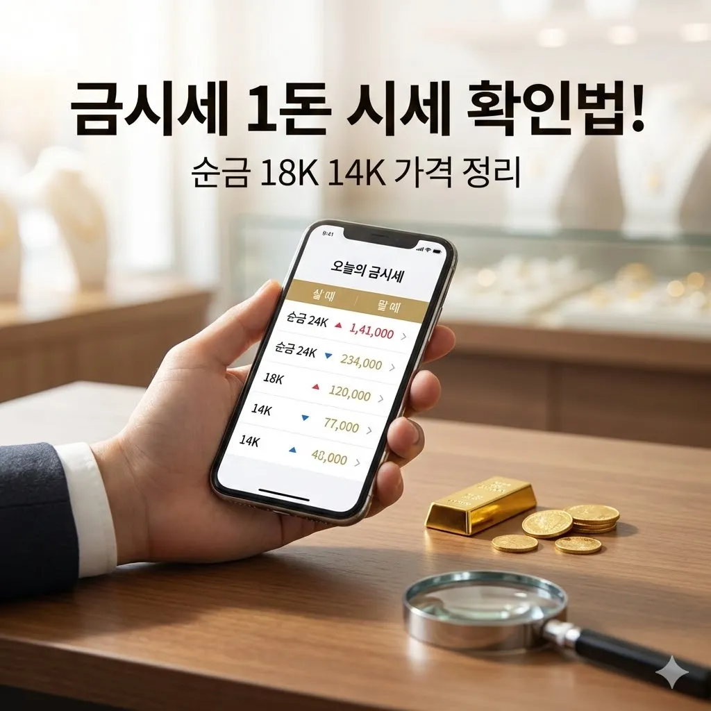 오늘의 금시세 1돈 시세 확인법! 순금 18K 14K 살 때 팔 때 가격 정리