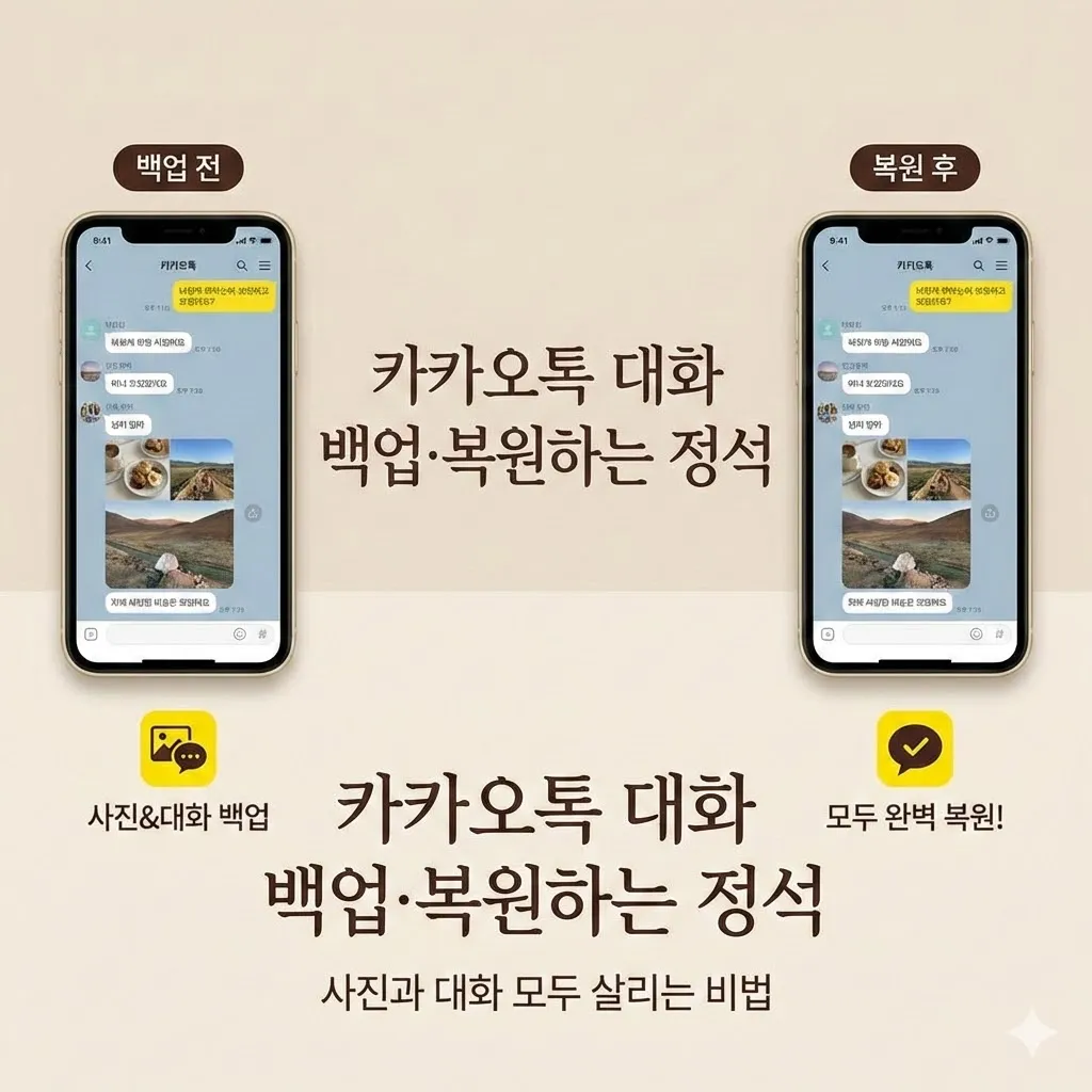 카카오톡 대화 백업·복원하는 정석, 사진과 대화 모두 살리는 비법