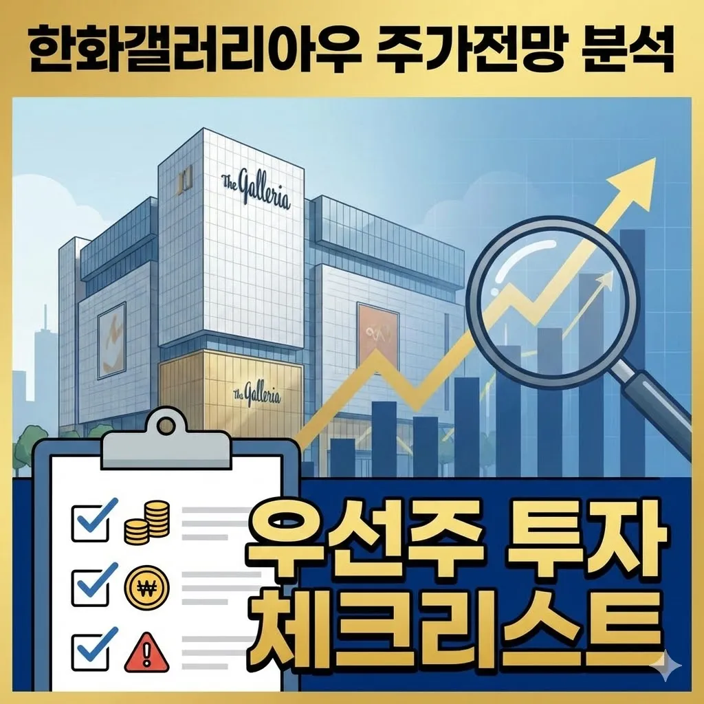 한화갤러리아우 주가 전망 분석, 우선주 투자 전 꼭 확인해야 할 체크리스트