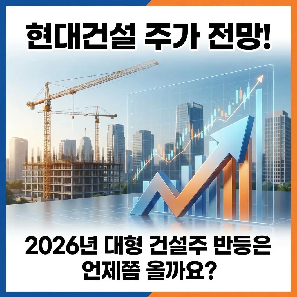 현대건설 주가 전망! 2026년 대형 건설주 반등은 언제쯤 올까요?