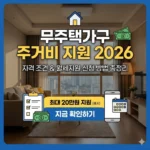 무주택가구 주거비 지원 2026, 자격 조건과 월세지원 신청 방법 총정리