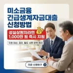미소금융 긴급생계자금대출 신청방법: 성실상환자라면 1,000만 원 즉시 지원