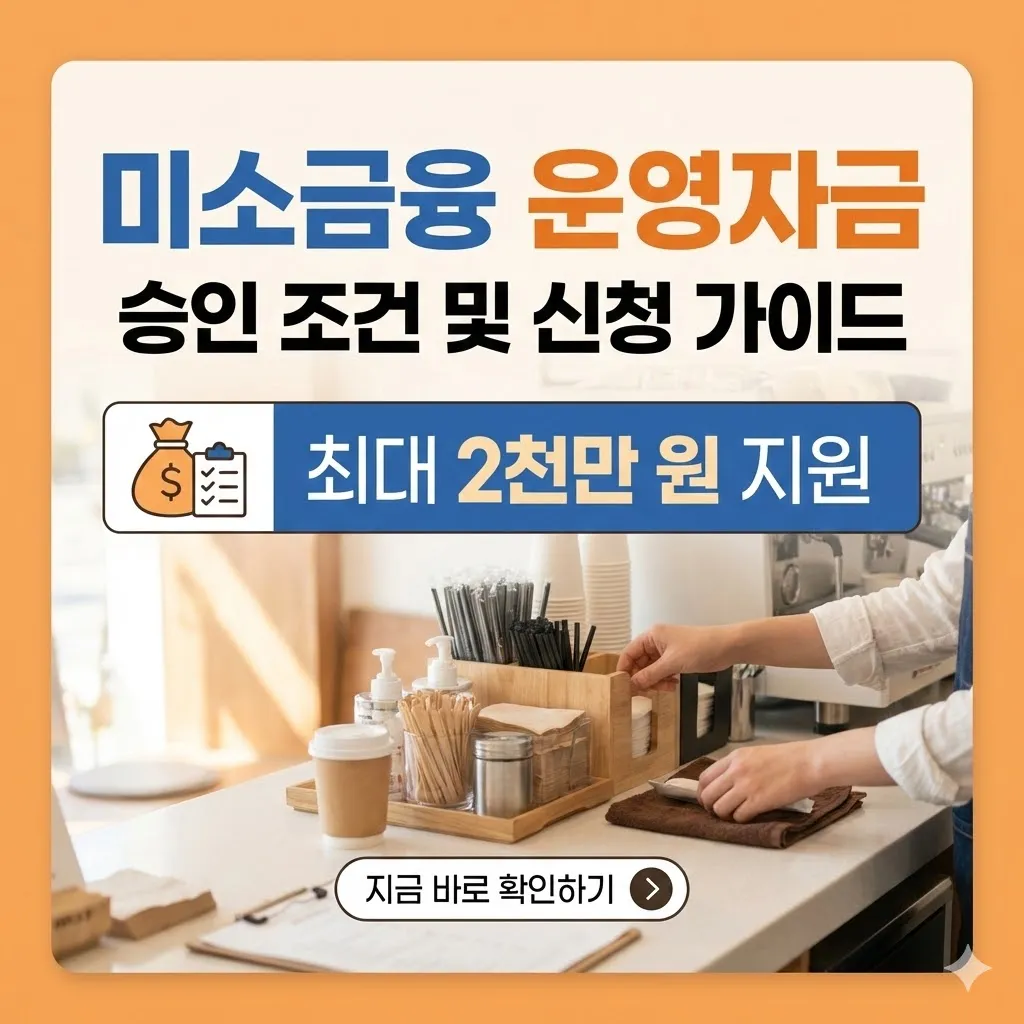 미소금융 운영자금 승인 조건 및 신청 가이드 (최대 2천만 원)