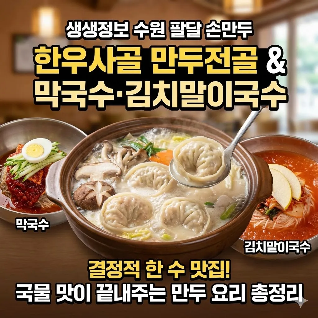 생생정보 수원 팔달 손만두 한우사골 손마두전골과 막국수 김치말이국수 결정적 한 수 맛집, 국물 맛이 끝내주는 만두 요리 총정리