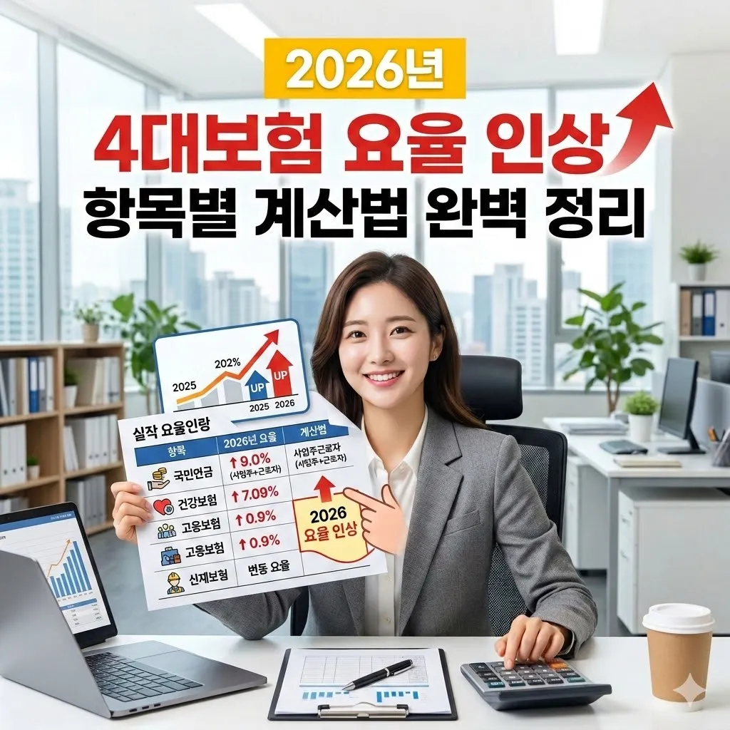2026년 4대보험 요율 인상 및 항목별 계산법