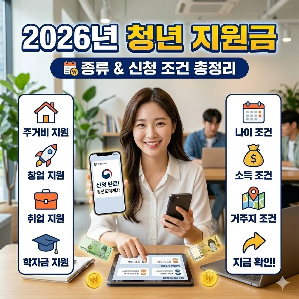 2026년 청년 지원금 종류 및 신청 조건 총정리