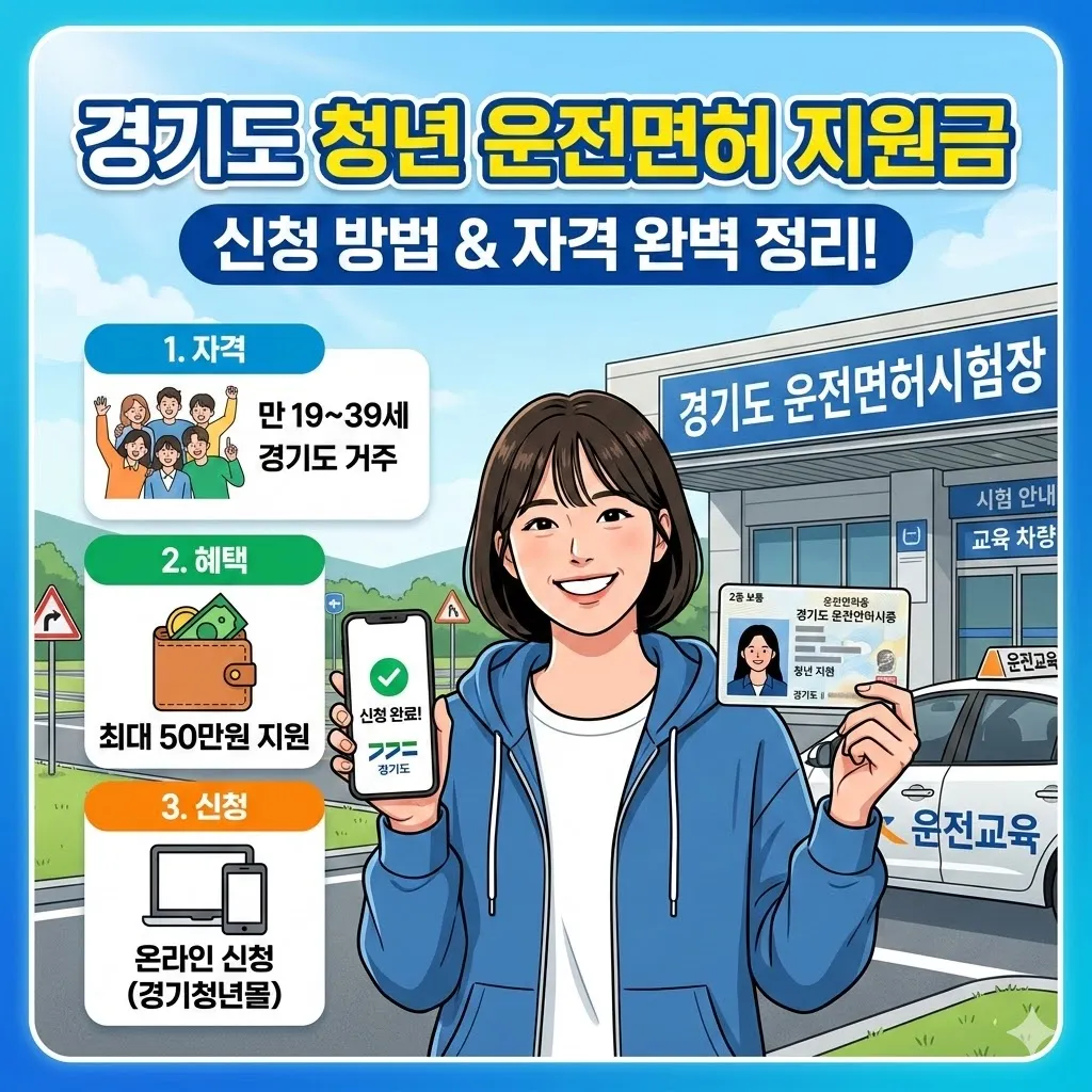 경기도 청년 운전면허 지원금 신청 방법 및 자격 정리