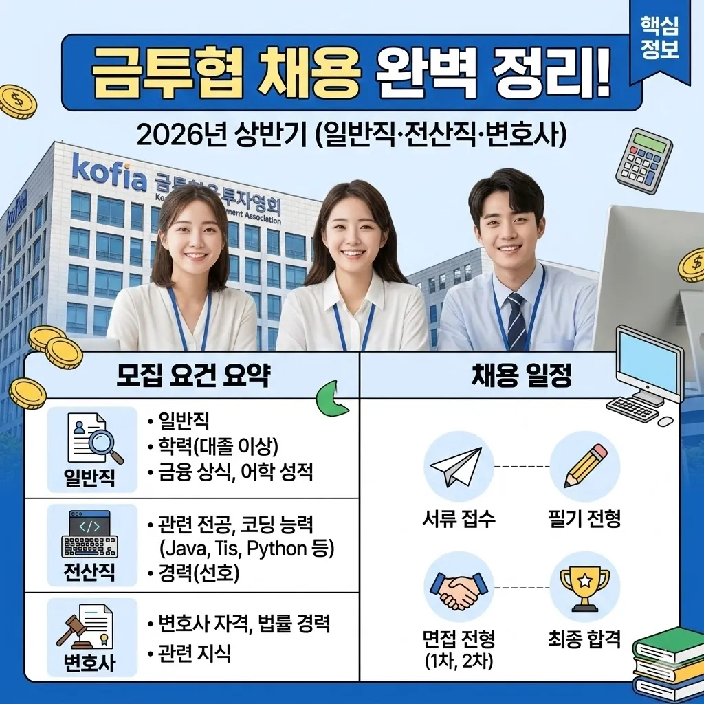 금투협 채용 일반직·전산직·변호사 모집 요건 및 일정 정리