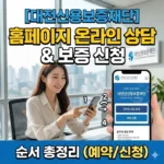 대전신용보증재단 홈페이지 온라인 상담 예약 및 보증 신청 순서 정리