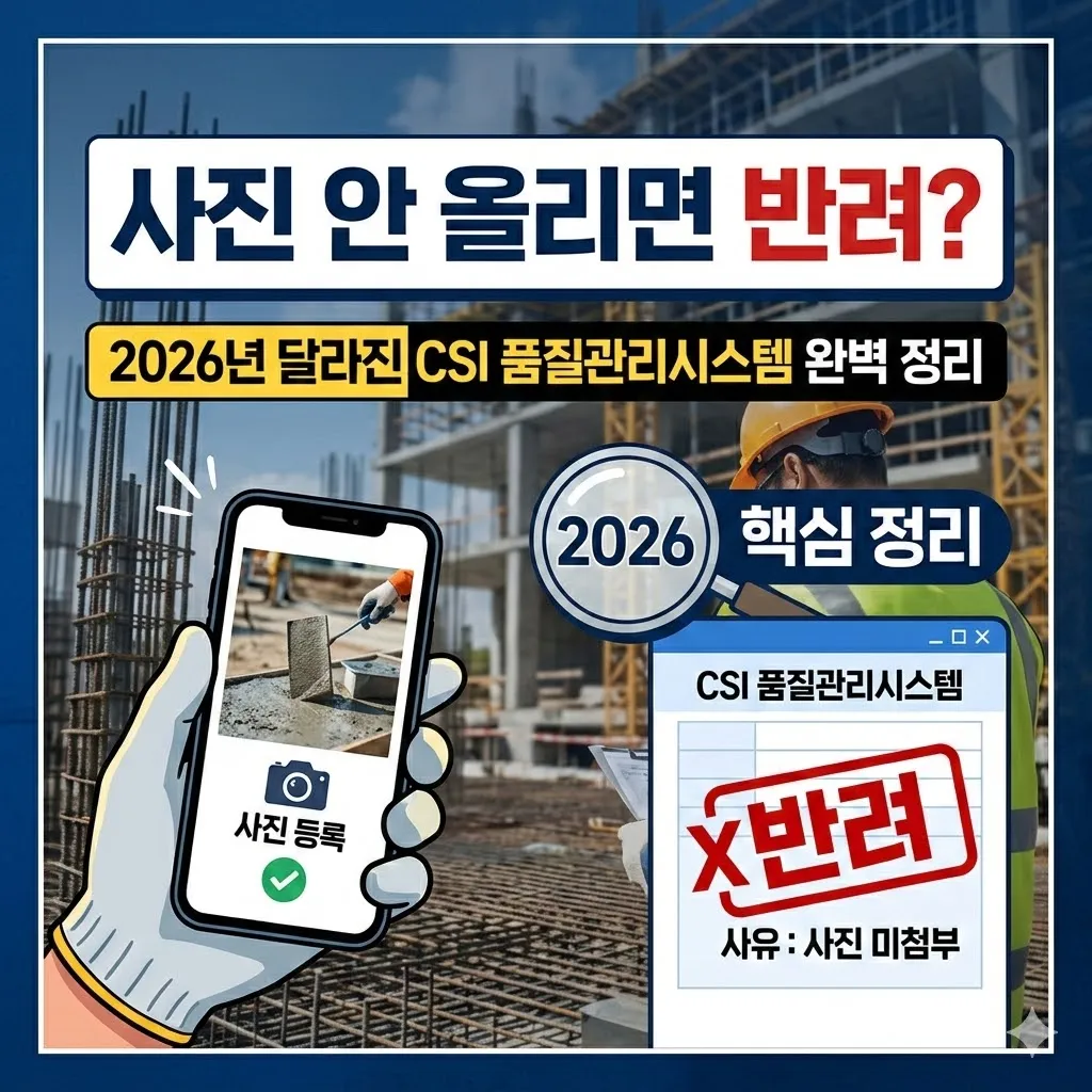 "사진 안 올리면 반려?" 2026년 달라진 CSI 품질관리시스템 완벽 정리