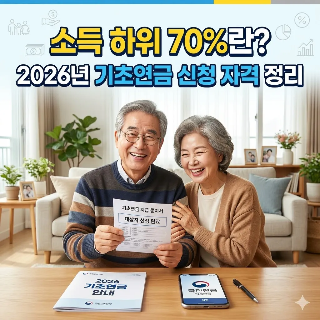 소득 하위 70%란? 기준 및 기초연금 신청 자격 정리(2026년)