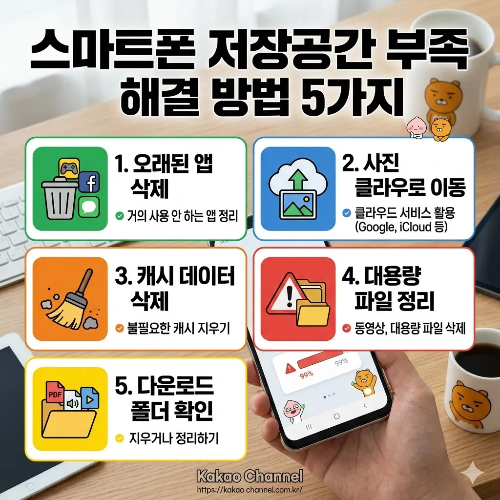 스마트폰 저장공간 부족 해결 방법 5가지