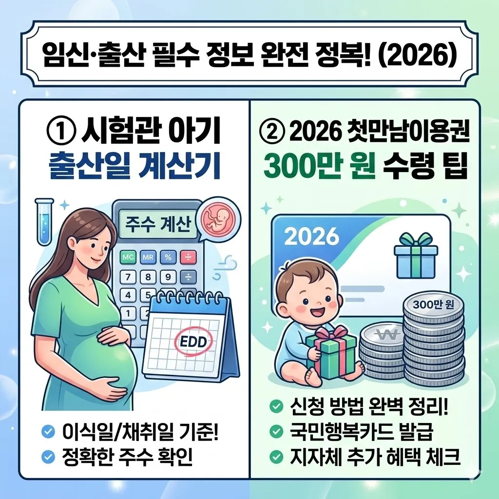 시험관 출산일 계산기부터 2026년 첫만남이용권 300만 원 수령 팁까지