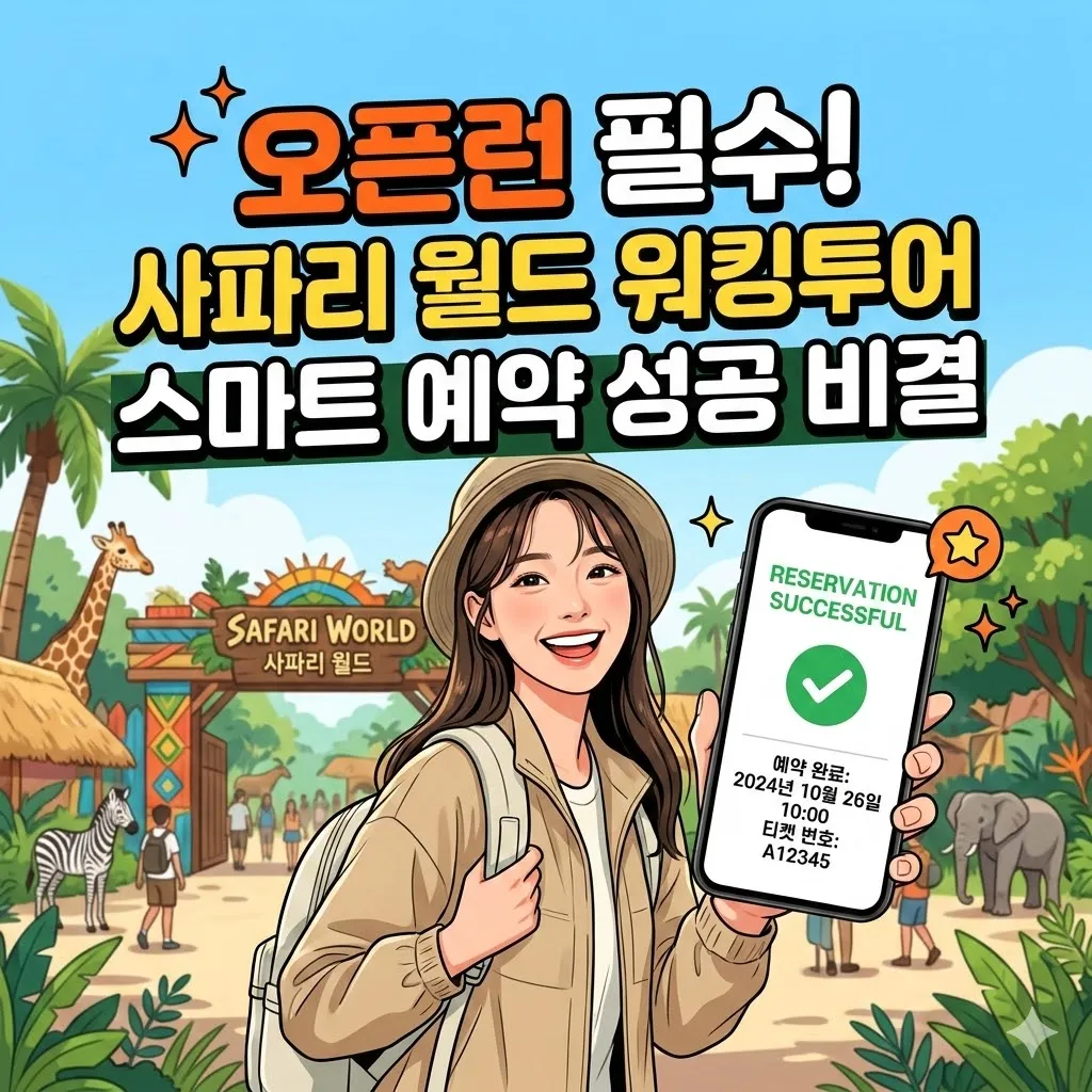 오픈런 필수! 사파리 월드 워킹투어 스마트 예약 성공 비결