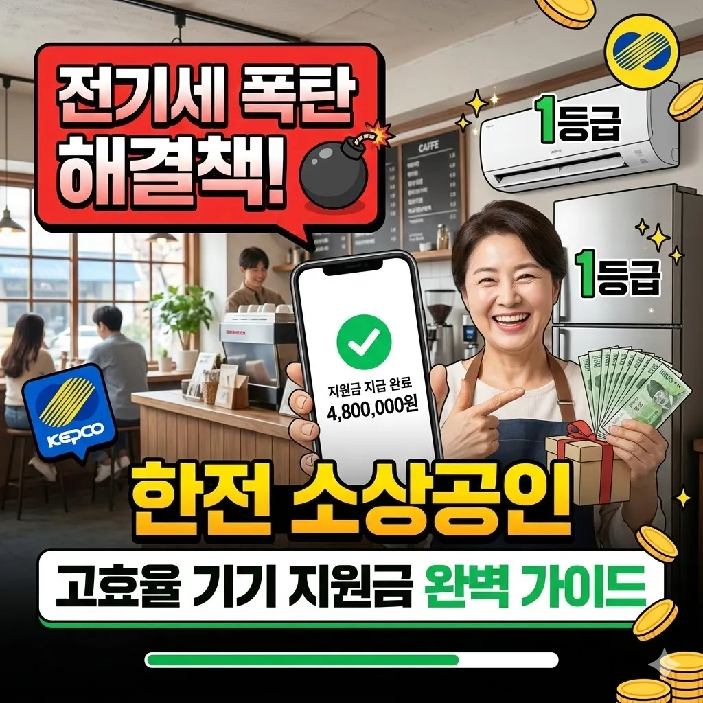 전기세 폭탄 해결책! 한전 소상공인 고효율 기기 지원금 완벽 가이드