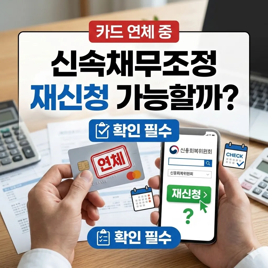 카드 연체 중인데 신속채무조정 재신청 가능할까? 확인 필수