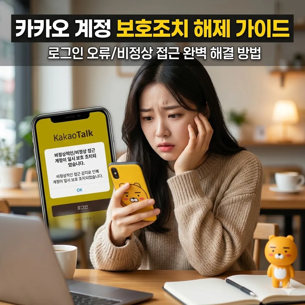 카카오 계정 오류 및 보호조치 해제 가이드