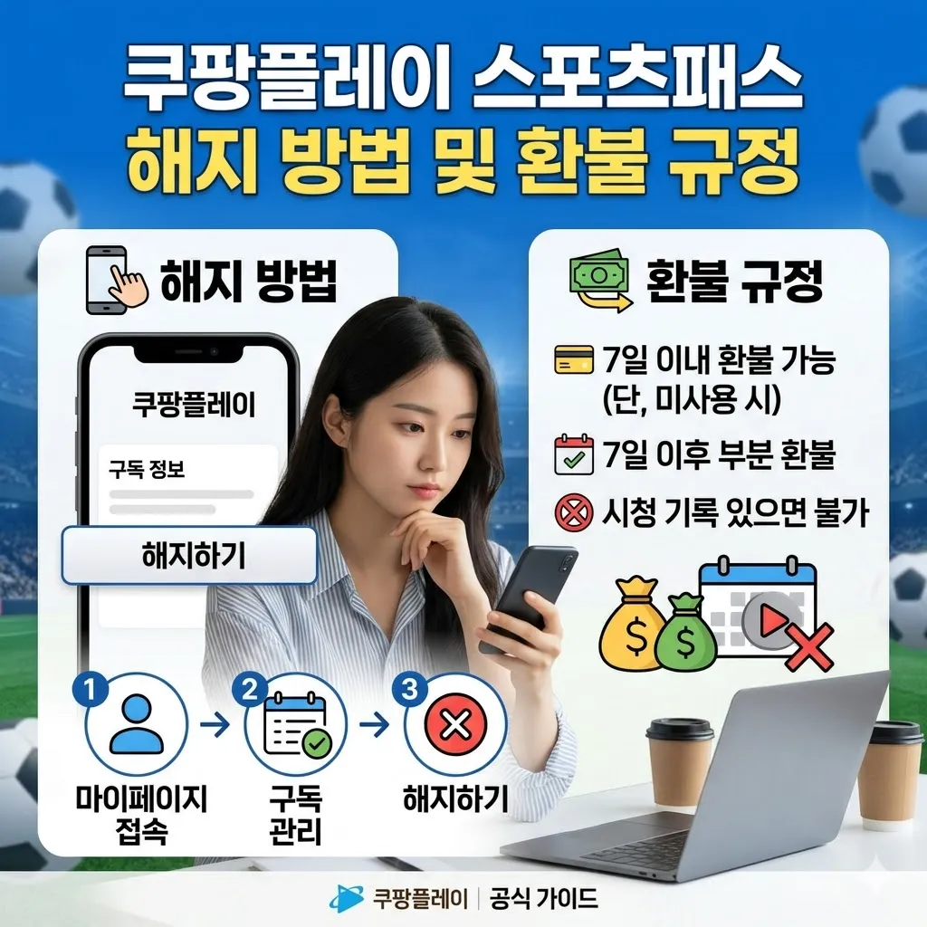 쿠팡플레이 스포츠패스 해지 방법 및 환불 규정