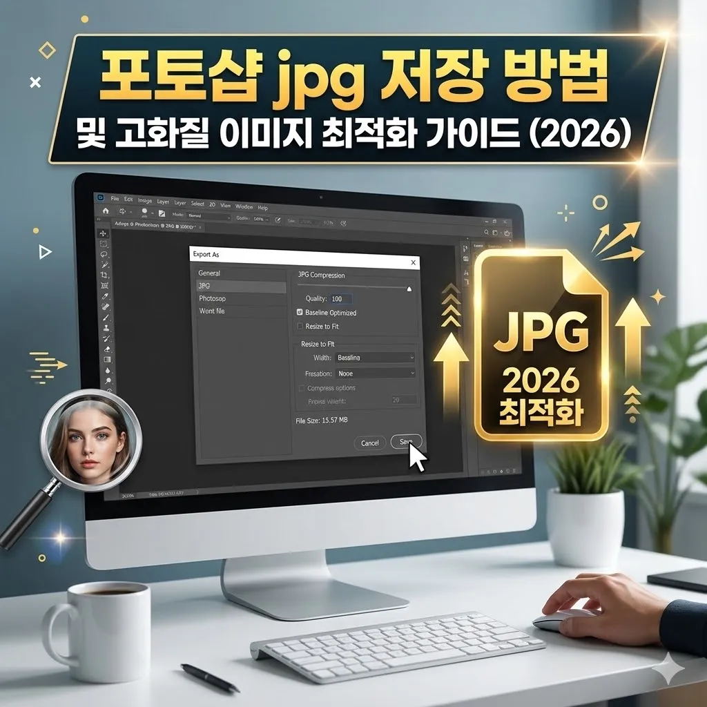 포토샵 jpg 저장 방법 및 고화질 이미지 최적화 가이드 (2026)