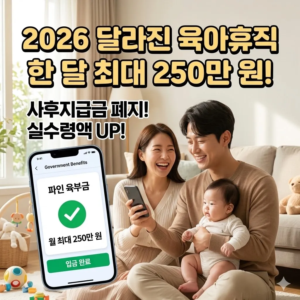 한 달 최대 250만 원! 2026년 달라진 육아휴직 급여 실수령액은?