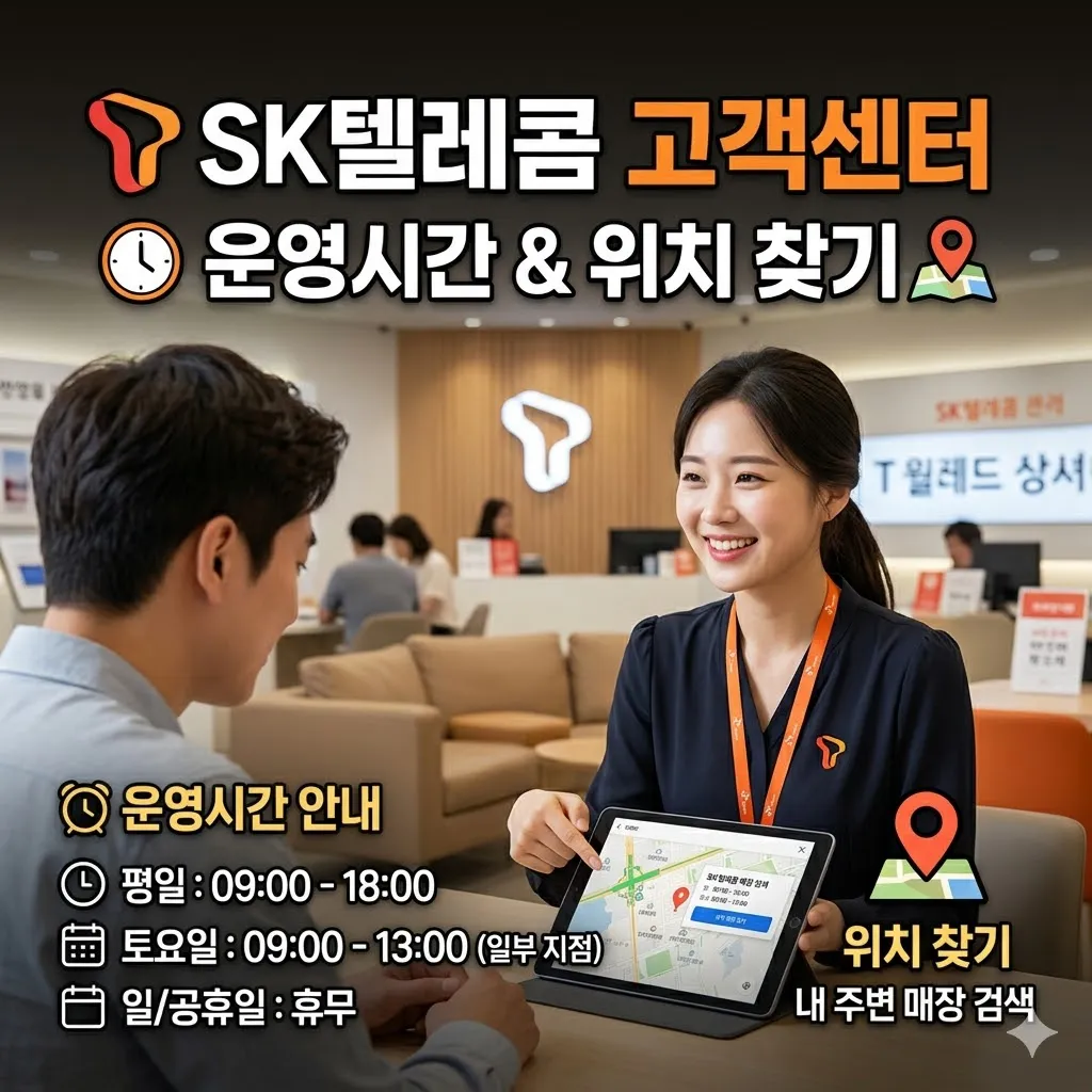 SK텔레콤 고객센터 운영시간 및 위치 찾기