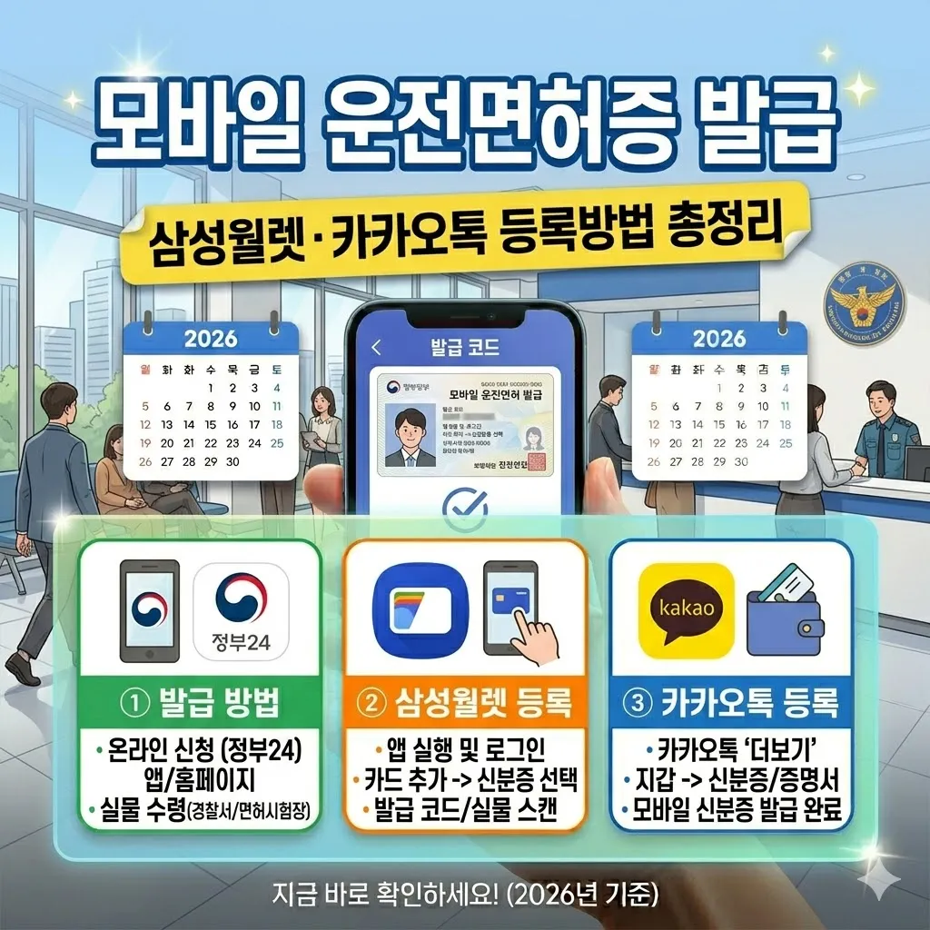 모바일 운전면허증 발급방법 및 삼성월렛 카카오 등록법