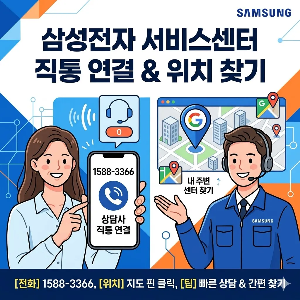 삼성전자 서비스센터 전화번호 직통 연결 및 위치 찾기