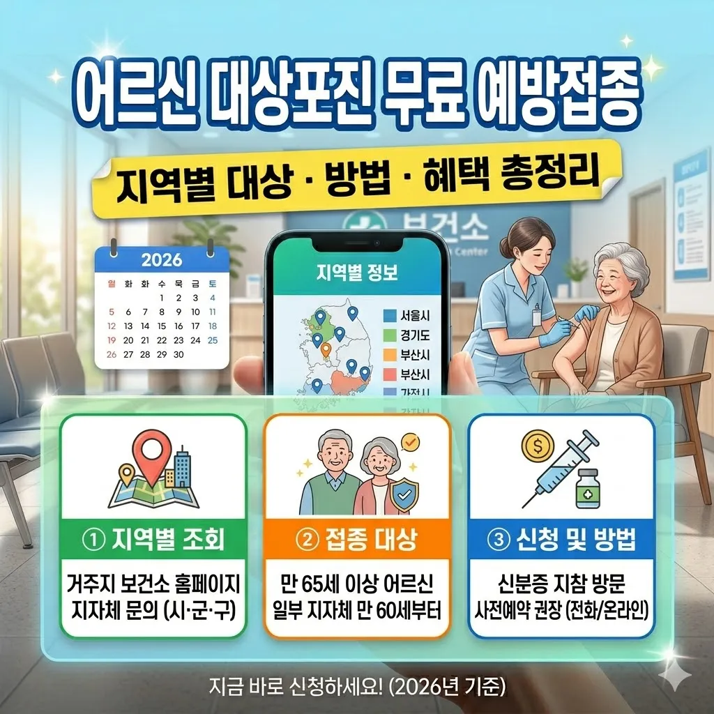 어르신 대상포진 무료 예방접종 지역별 대상 방법