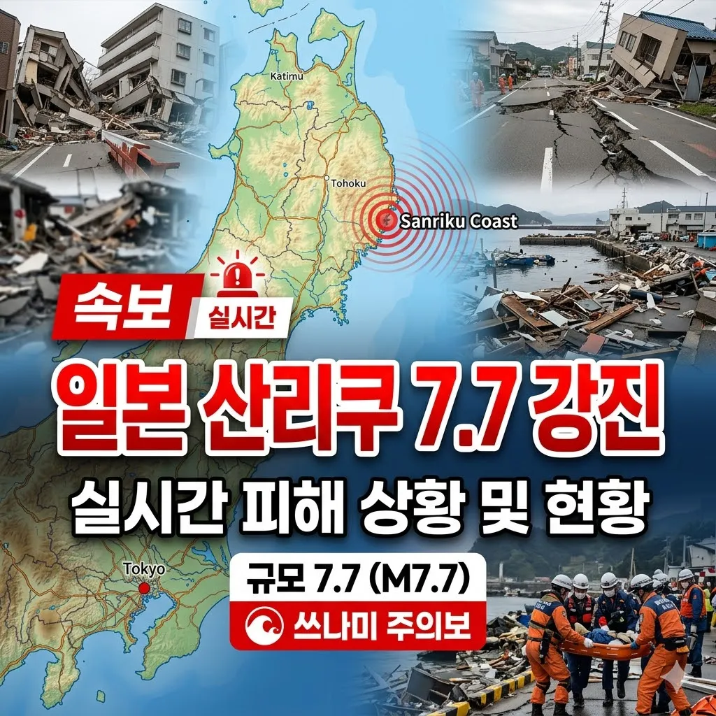 일본 지진: 실시간 현황 및 산리쿠 7.7 강진 피해 상황