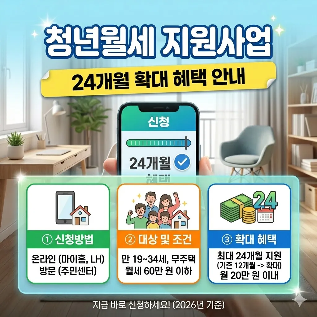 청년월세 지원사업 신청방법 24개월 확대 혜택 안내