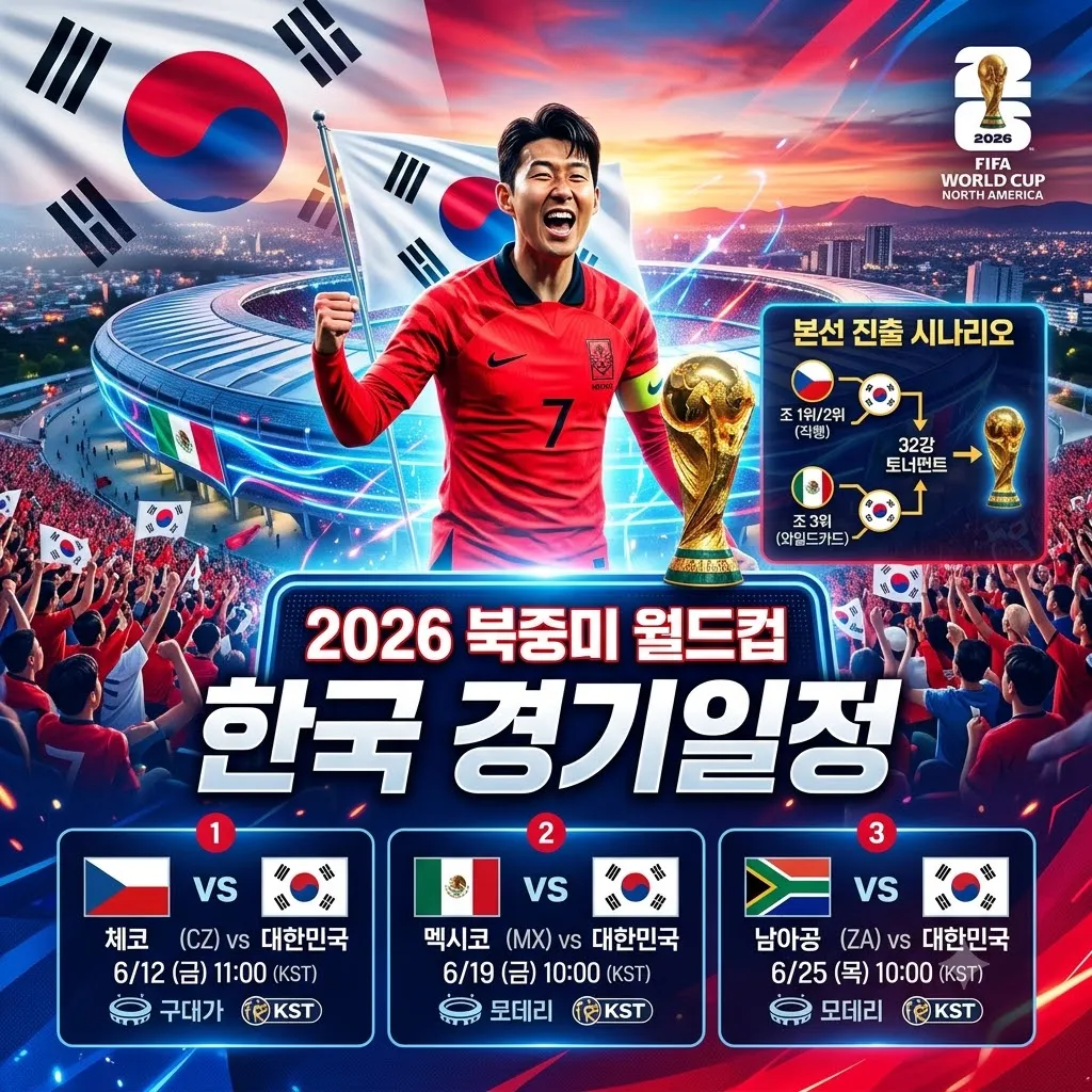 북중미 월드컵 한국 경기일정 파트별 시간표와 본선 진출 시나리오
