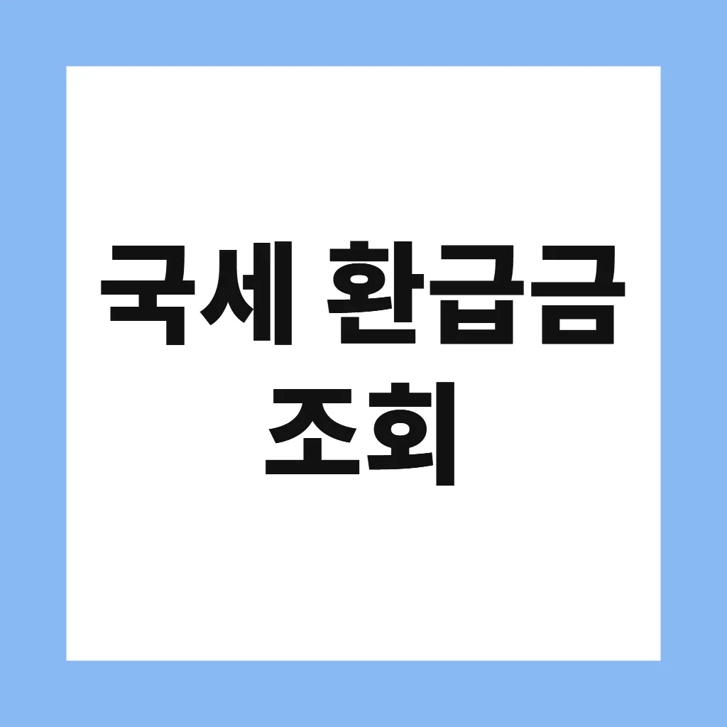 국세 환급금 조회
