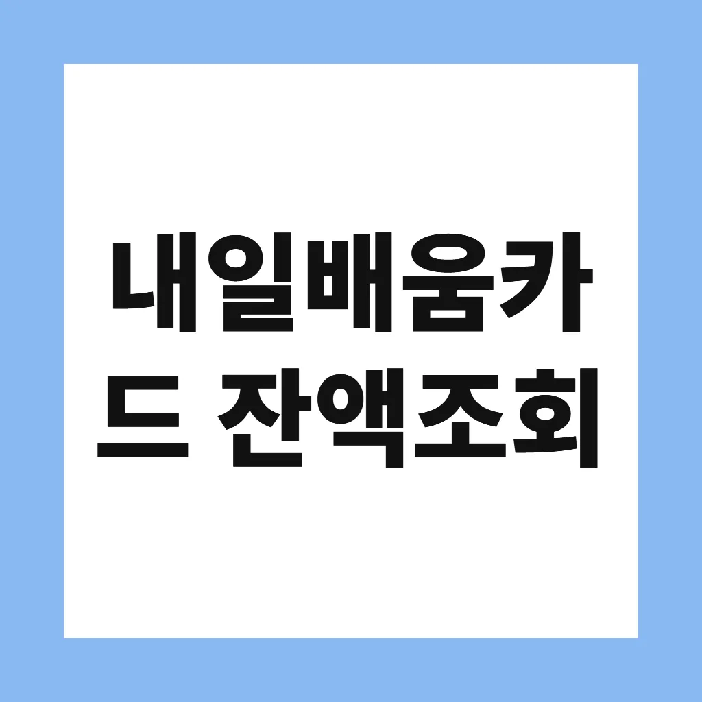 내일배움카드 잔액조회