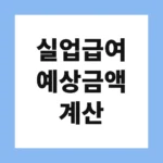 실업급여 예상금액 계산